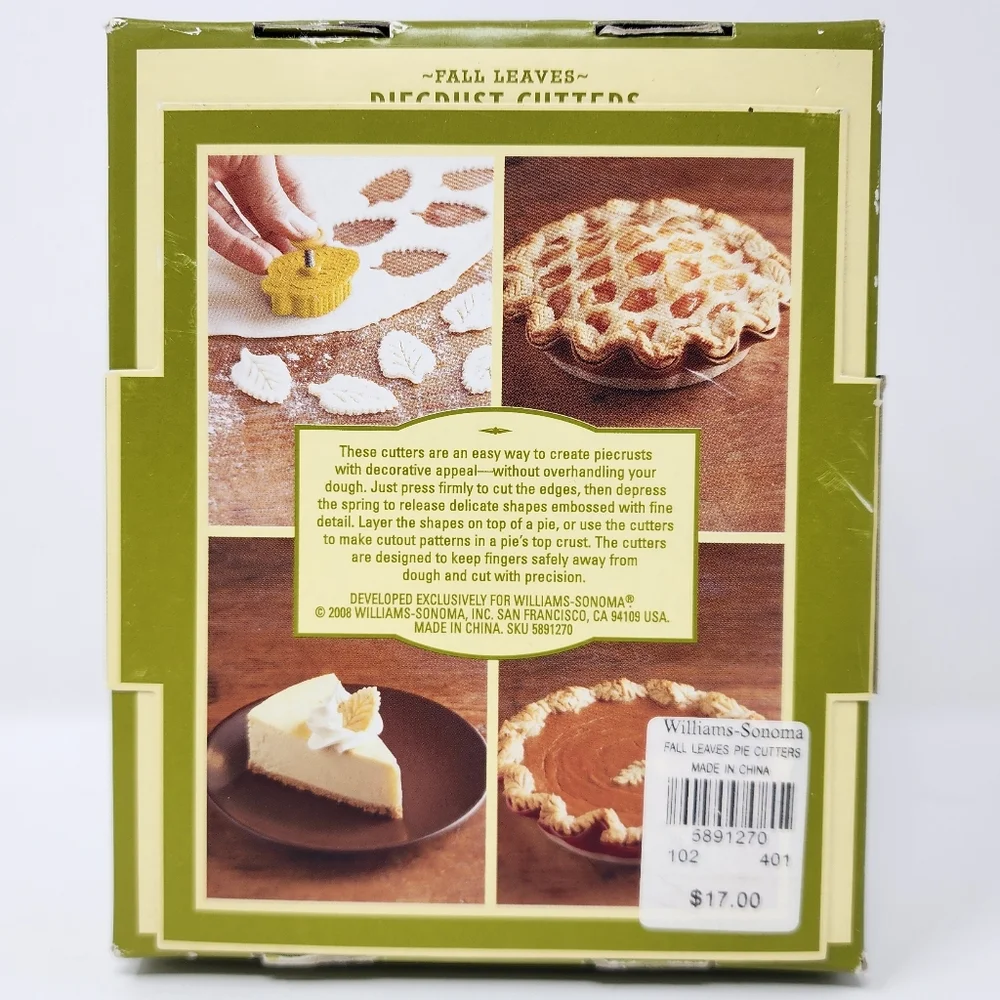 William Sonoma Fall Leaves Pie Crust Citters 4 Pack
